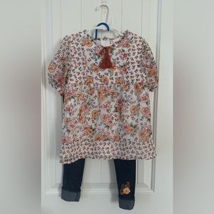 Girls 2pc Shirt anf Jegging Fall Set SZ 6